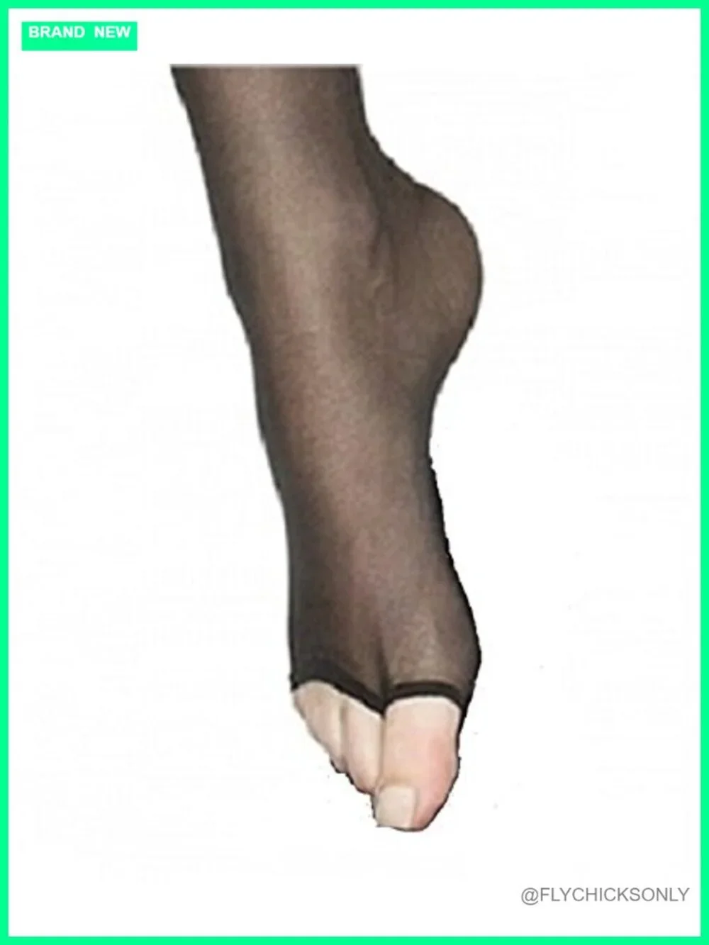 Open Toe Lace Top Thigh High Stockings - Sheer Hold Ups